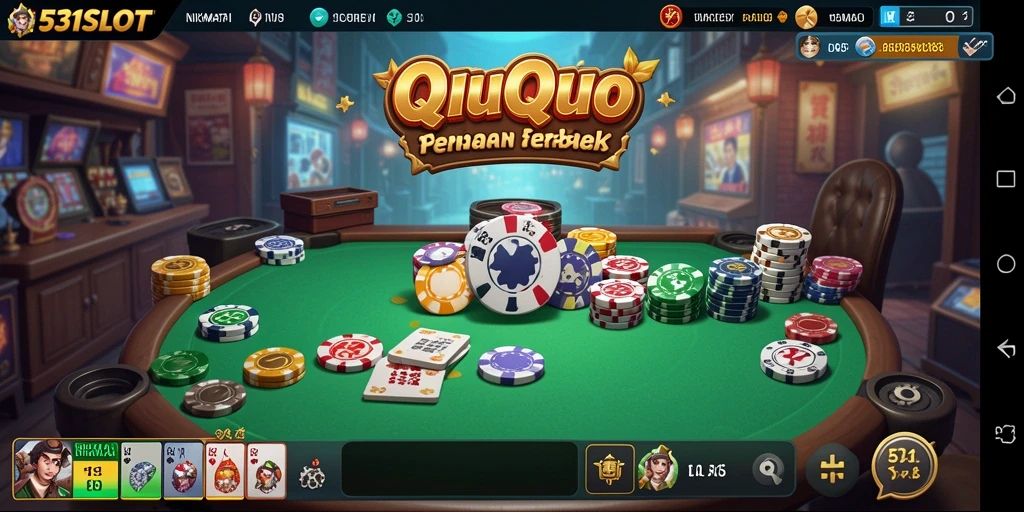 Tampilan gameplay QiuQiu yang seru dan menantang.