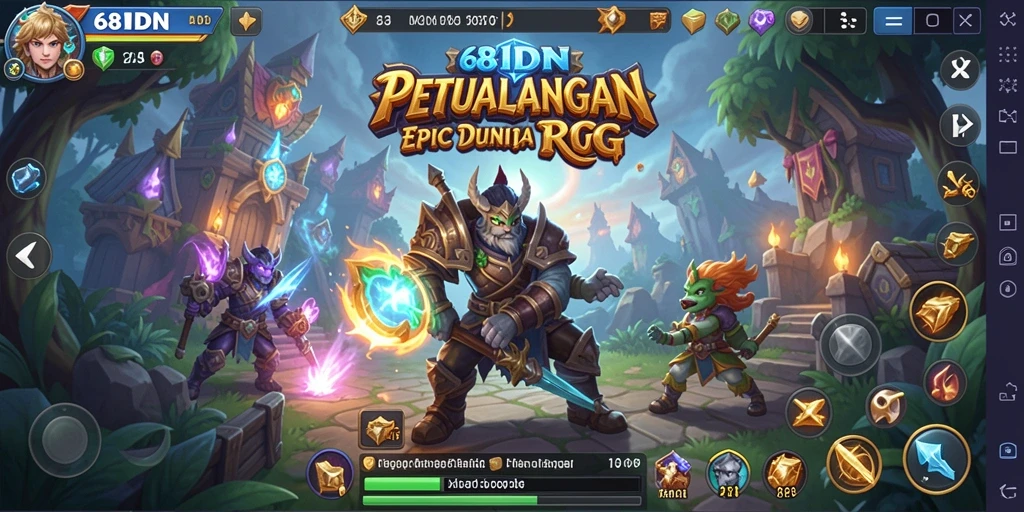 Tangkapan layar menampilkan aksi seru dalam gameplay RPG 68IDN.