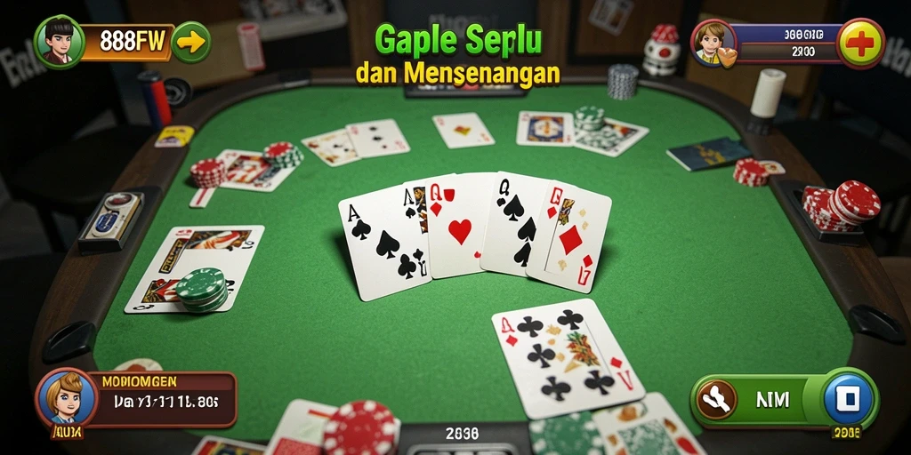 Screenshot gameplay 888FW yang menampilkan suasana bermain Gaple.