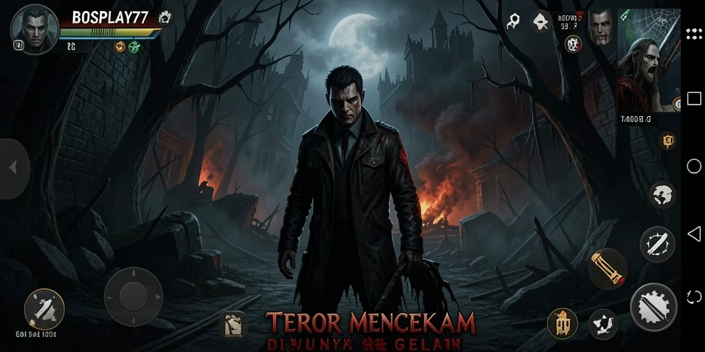 Screenshot gameplay mengungkapkan suasana kegelapan dan ketegangan.