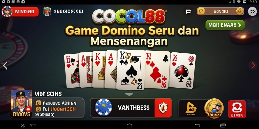 Tangkapan layar utama gameplay domino dalam COCOL88.