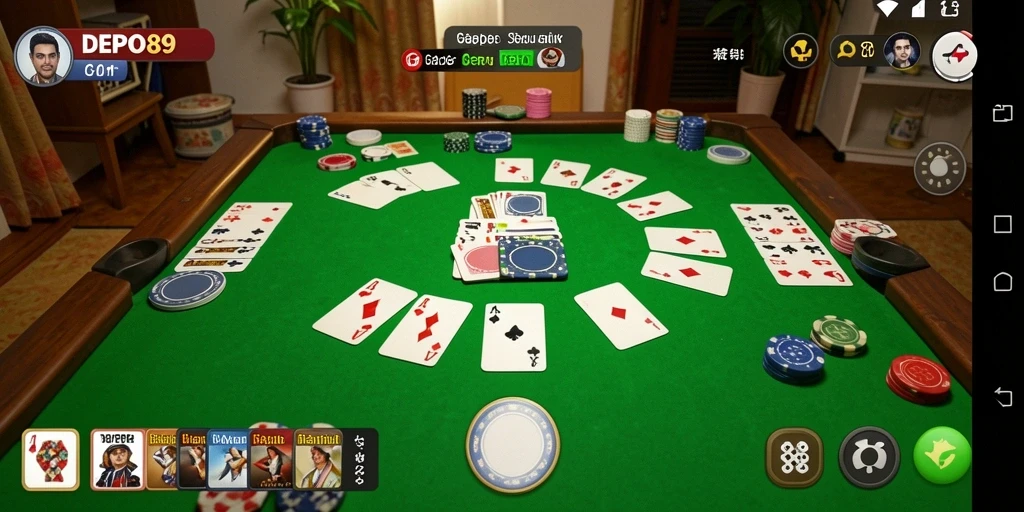 Tampilan gameplay seru DEPO89 dalam permainan Gaple.