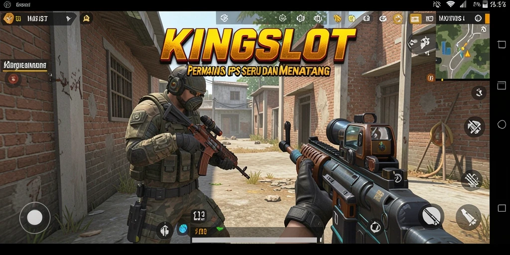 Screenshot KINGSLOT menampilkan aksi tembak-menembak yang mendebarkan dalam gameplay FPS.