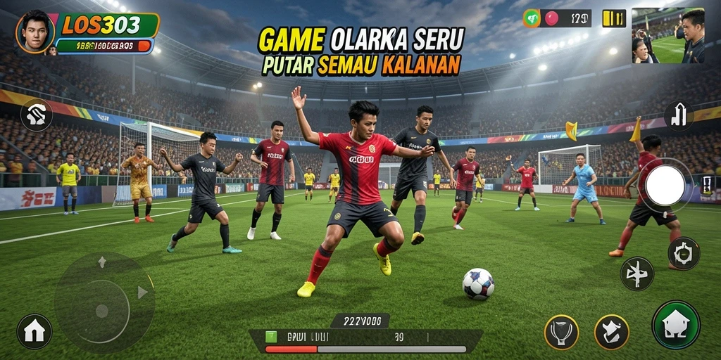 Screenshot menunjukkan aksi intens dalam game olahraga LOS303.