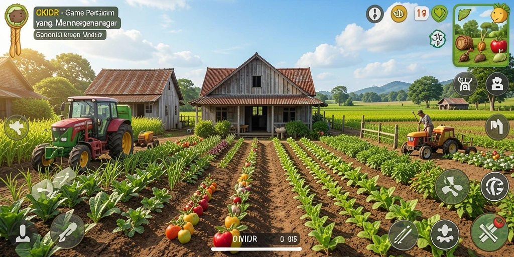 Screenshot gameplay OKIDR yang menarik di dunia pertanian.