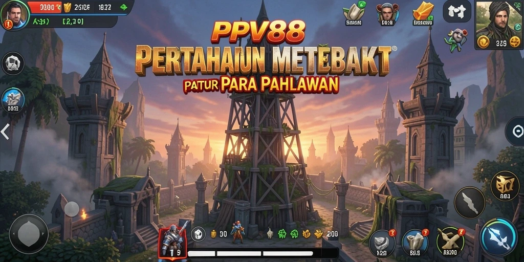 Screenshot gameplay PPV88 menampilkan aksi pertahanan menara yang mendebarkan.