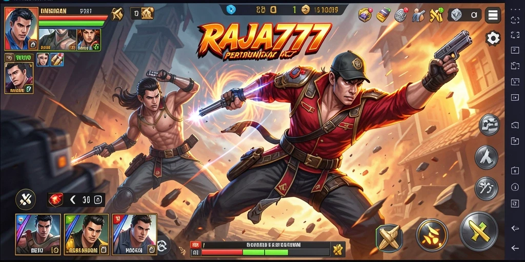 Gameplay mendebarkan dengan pertarungan seru di RAJA777.