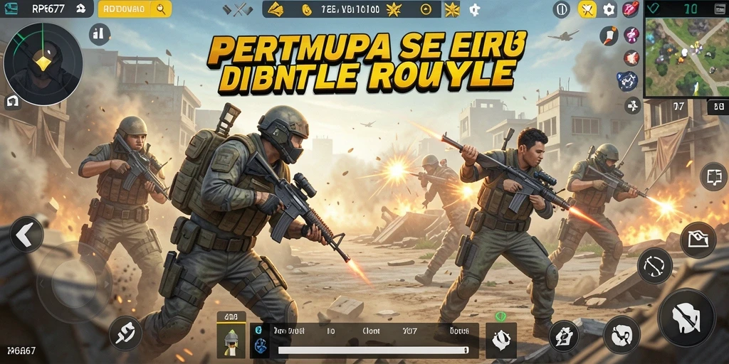 Gameplay seru di RP6677 dengan aksi Battle Royale menarik.